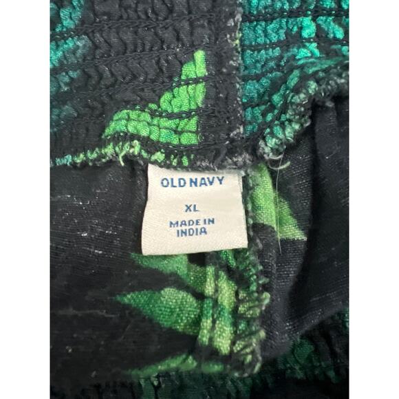 Old Navy 3/4 Sleeve Tropical Blue Green Ruffle Elastic Off Shoulder Dress Sz XL - Picture 7 of 8